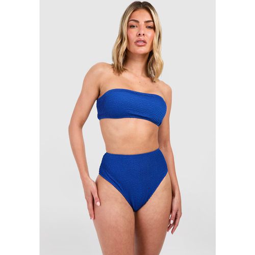 Bas De Maillot Taille Haute Plissé - Mix & Match - 38 - boohoo - Modalova