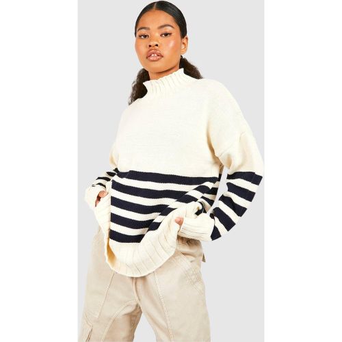 Petite" - Pull Rayé À Col Montant - S/M - boohoo - Modalova