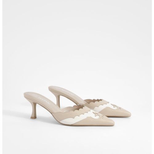 Mules Contrastantes À Talon Aiguille - 41 - boohoo - Modalova