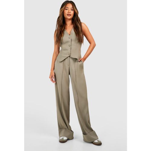 Pantalon De Costume Large À Ourlet Retroussé - 36 - boohoo - Modalova