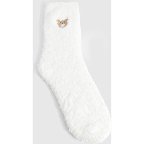 Chaussettes À Imprimé Ours En Peluche - One Size - boohoo - Modalova