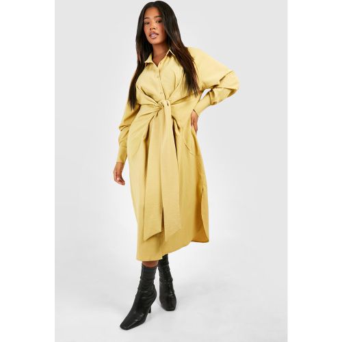 Grande Taille - Robe Mi-Longue Texturée Nouée - 52 - boohoo - Modalova