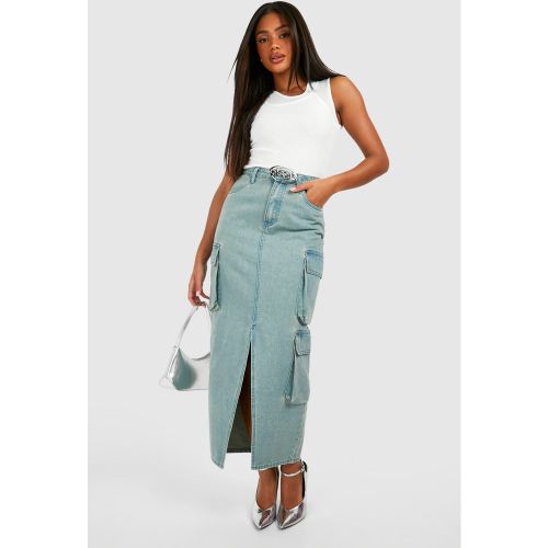 Jupe Longue Cargo En Jean À Slogan Dsgn - 34 - boohoo - Modalova