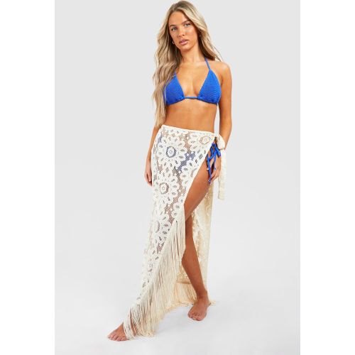 Jupe De Plage En Crochet À Pompons - S - boohoo - Modalova