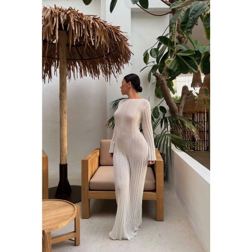 Robe Pull En Crochet À Manches Évasées - 36 - boohoo - Modalova