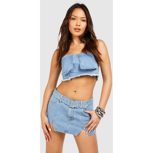 Mini-Jupe En Jean À Ceinture - 38 - boohoo - Modalova