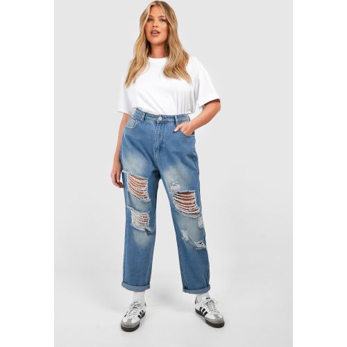 Grande Taille - Jean Mom Déchiré - 46 - boohoo - Modalova