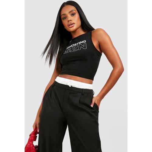 Crop Top Moulant À Imprimé Fantôme - Halloween - 40 - boohoo - Modalova