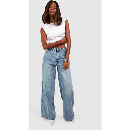 Jean Large - Bleu - 36, Bleu - boohoo - Modalova