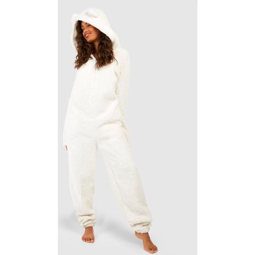 Onesie En Polaire Avec Oreilles - L - boohoo - Modalova