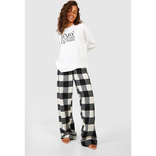 Ensemble De Noël À T-Shirt Imprimé Et Pantalon À Carreaux - 38 - boohoo - Modalova