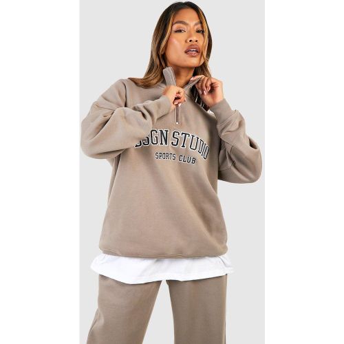 Sweat Oversize Zippé À Slogan Dsgn Studio - S - boohoo - Modalova