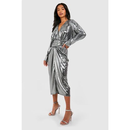 Petite" - Robe Cache-Cœur Mi-Longue À Décolleté Plongeant - 38 - boohoo - Modalova