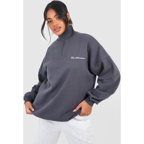 Sweat Oversize Zippé À Slogan - S - boohoo - Modalova