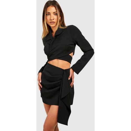 Mini-Jupe Drapée En Tissu Crêpe - 34 - boohoo - Modalova