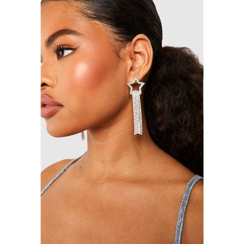 Boucles D'Oreilles Pendantes Étoiles Strassées - - boohoo - Modalova