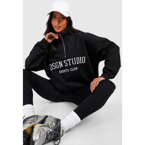 Petite" - Sweat Oversize Zippé À Slogan Dsgn Studio - S - boohoo - Modalova