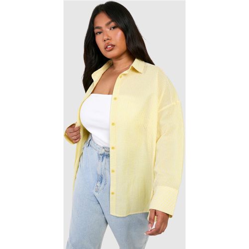 Grande Taille - Chemise Rayée Oversize - 44 - boohoo - Modalova