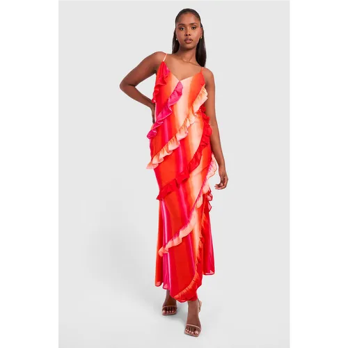 Robe Longue Volantée Tie Dye - 36 - boohoo - Modalova