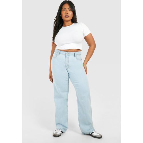 Grande Taille - Jean Large Délavé - 46 - boohoo - Modalova