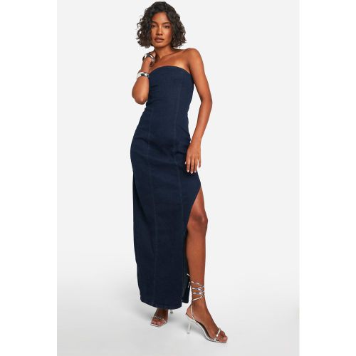 Tall" - Robe Longue Échancrée Fendue En Jean - 36 - boohoo - Modalova