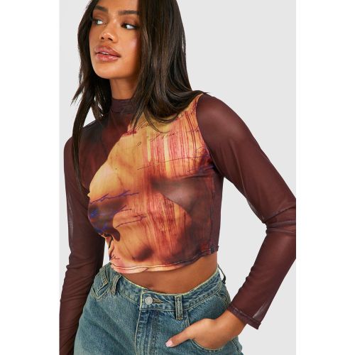 Top En Mesh À Manches Longues - 34 - boohoo - Modalova