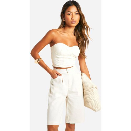 Short Mi-Long En Lin Habillé - 34 - boohoo - Modalova