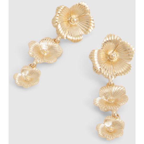 Boucles D'Oreilles Pendantes Fleuries - One Size - boohoo - Modalova