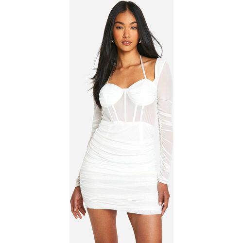 Robe Courte Froncée En Mesh - 42 - boohoo - Modalova