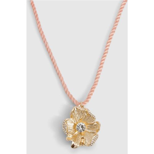Collier Fleuri En Corde - One Size - boohoo - Modalova