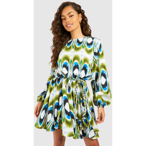 Robe Courte À Imprimé Géométrique - 36 - boohoo - Modalova