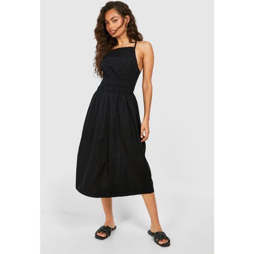 Robe Mi-Longue Froncée À Bretelles - 36 - boohoo - Modalova