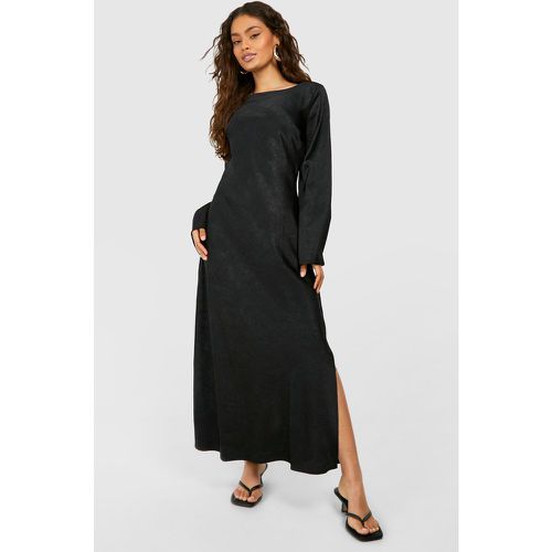 Robe Longue Satinée Texturée - 44 - boohoo - Modalova