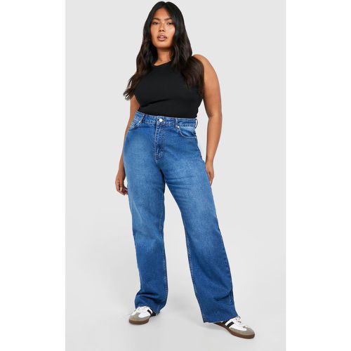 Grande Taille - Jean Droit Court Délavé - 46 - boohoo - Modalova