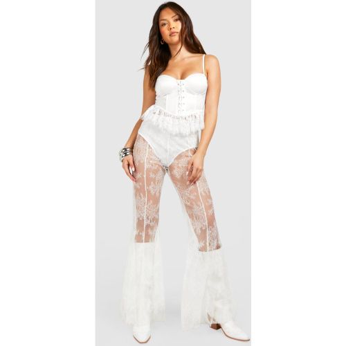 Pantalon Flare En Dentelle - 34 - boohoo - Modalova