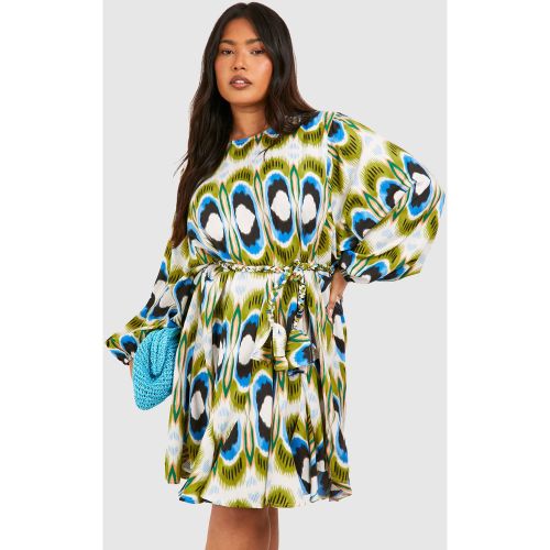 Grande Taille - Robe Courte À Imprimé Géométrique - 56 - boohoo - Modalova