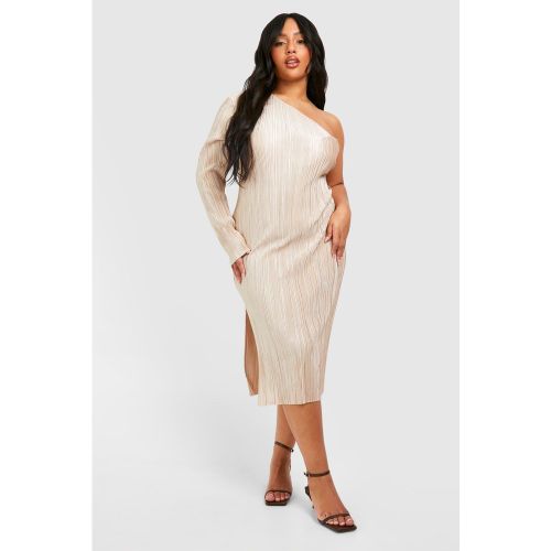 Grande Taille - Robe Mi-Longue Plissée À Épaules Dénudées - 44 - boohoo - Modalova