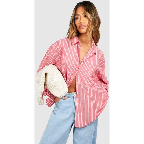 Chemise Oversize À Rayures Et Poches - 34 - boohoo - Modalova