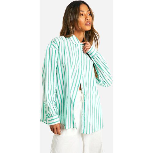 Chemise Oversize Rayée À Poche - 40 - boohoo - Modalova