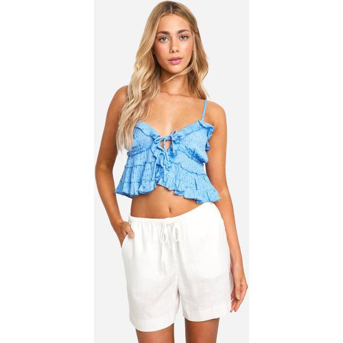 Crop Top Texturé À Perles - 38 - boohoo - Modalova