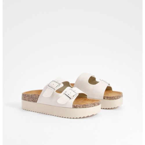 Claquettes Carrées À Plateforme - Blanc Écru - 39, Blanc Écru - boohoo - Modalova