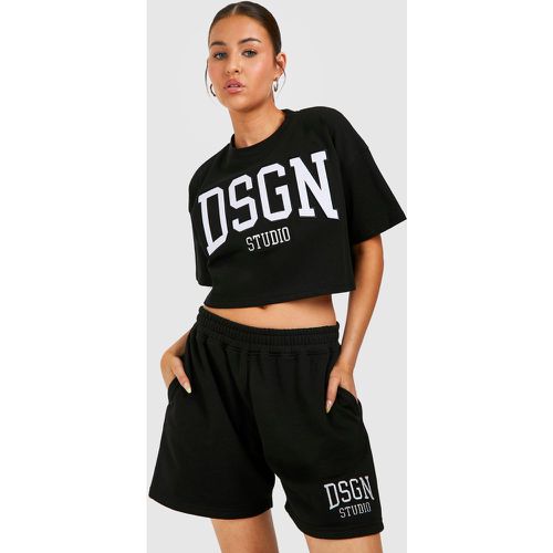 Dsgn Studio Applique Crop T-Shirt And Short Set - boohoo - Modalova