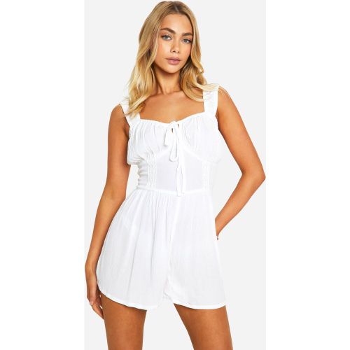 Combishort Ample En Coton À Broderies - 36 - boohoo - Modalova