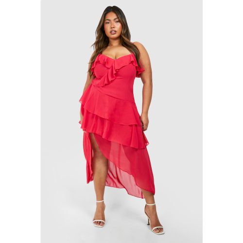 Grande Taille - Robe Mi-Longue À Volants - 50 - boohoo - Modalova