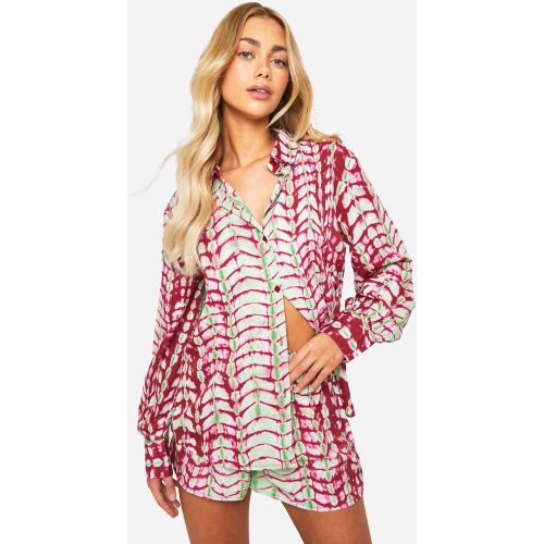 Chemise Tie Dye Oversize - 34 - boohoo - Modalova