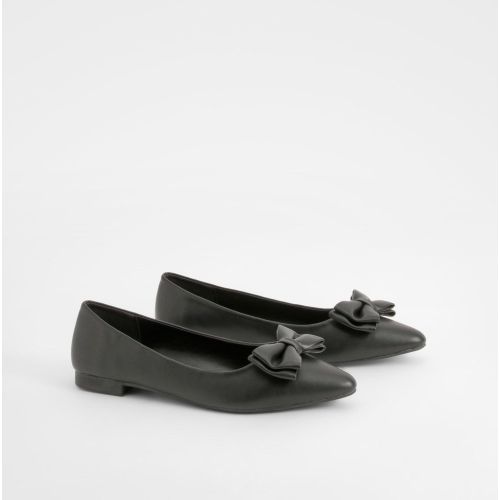 Ballerines À Nœud Et Bout Pointu - Pointure Large - 40 - boohoo - Modalova