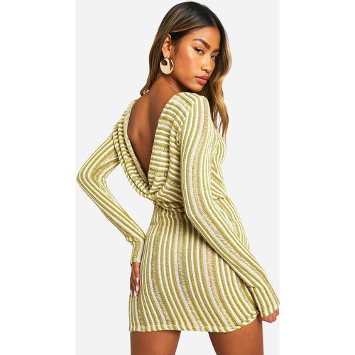 Robe Courte À Col Bénitier Et Rayures - 36 - boohoo - Modalova