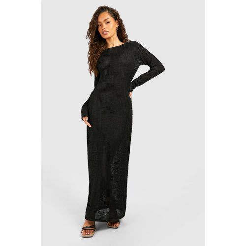 Cowl Back Sheer Knitted Maxi Dress - boohoo - Modalova