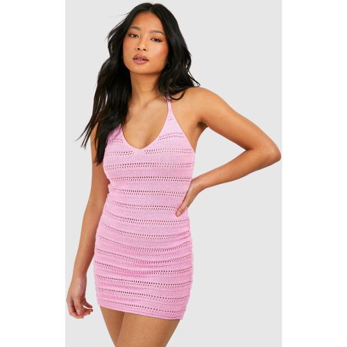 Petite" - Robe Courte En Maille À Dos Nu - S - boohoo - Modalova
