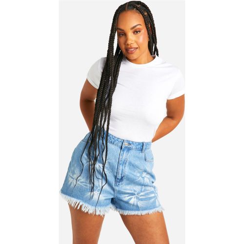 Grande Taille - Short En Jean Délavé - 50 - boohoo - Modalova